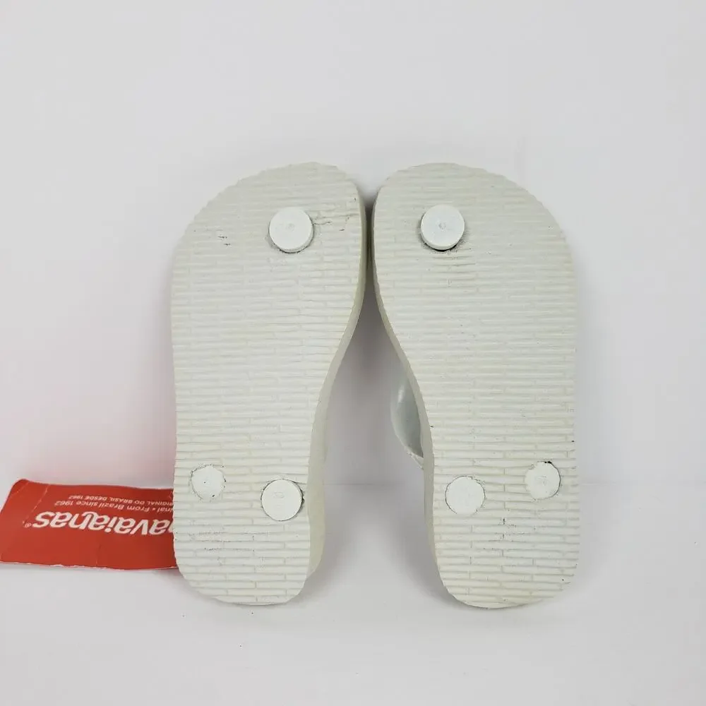 Havaianas Originals Toddler Size 9C White Slip On Casual Flip Flop Sandals